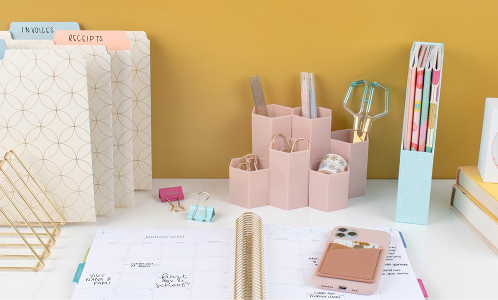 Minimize the clutter with desk organizers